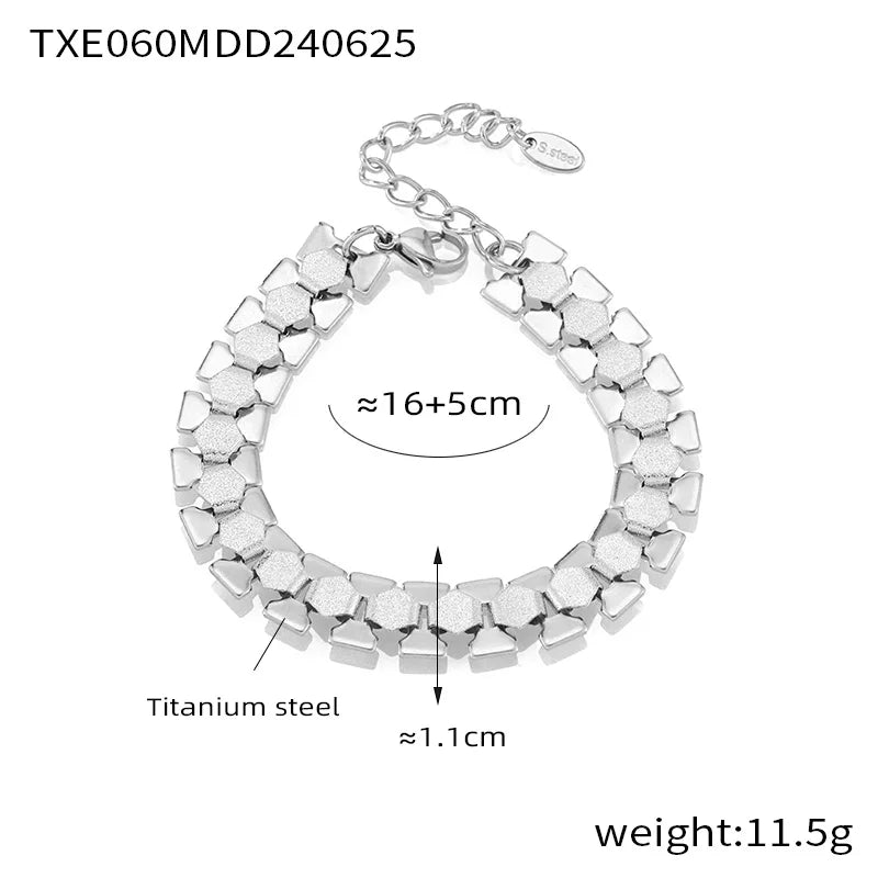 Nivora Stainless Steel Women Charm Jewelry Sets PVD Gold Plated Chain Necklace Bracelet For Women Wedding Bridal Jewellery