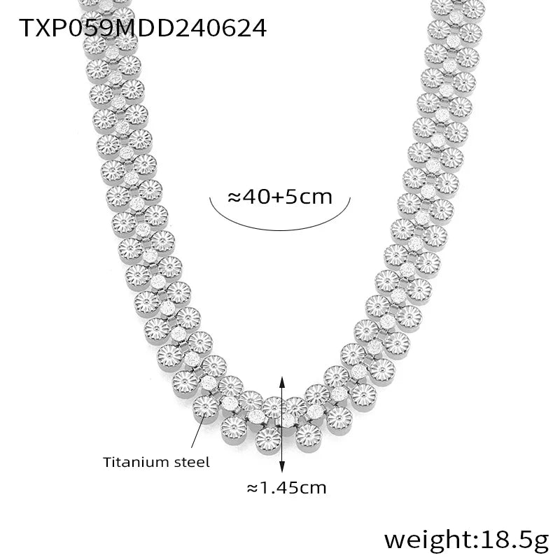 Nivora Stainless Steel Women Charm Jewelry Sets PVD Gold Plated Chain Necklace Bracelet For Women Wedding Bridal Jewellery