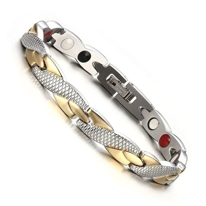 Healthy Magnetic Slimming Bracelet Fashionable Jewelry for Woman Man Weight Loss Bracelet Link Heart Shape Steel Chain Bracelet