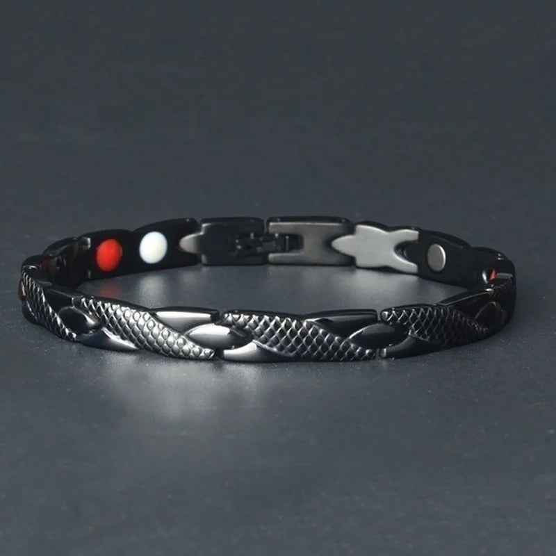 Healthy Magnetic Slimming Bracelet Fashionable Jewelry for Woman Man Weight Loss Bracelet Link Heart Shape Steel Chain Bracelet
