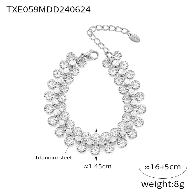 Nivora Stainless Steel Women Charm Jewelry Sets PVD Gold Plated Chain Necklace Bracelet For Women Wedding Bridal Jewellery