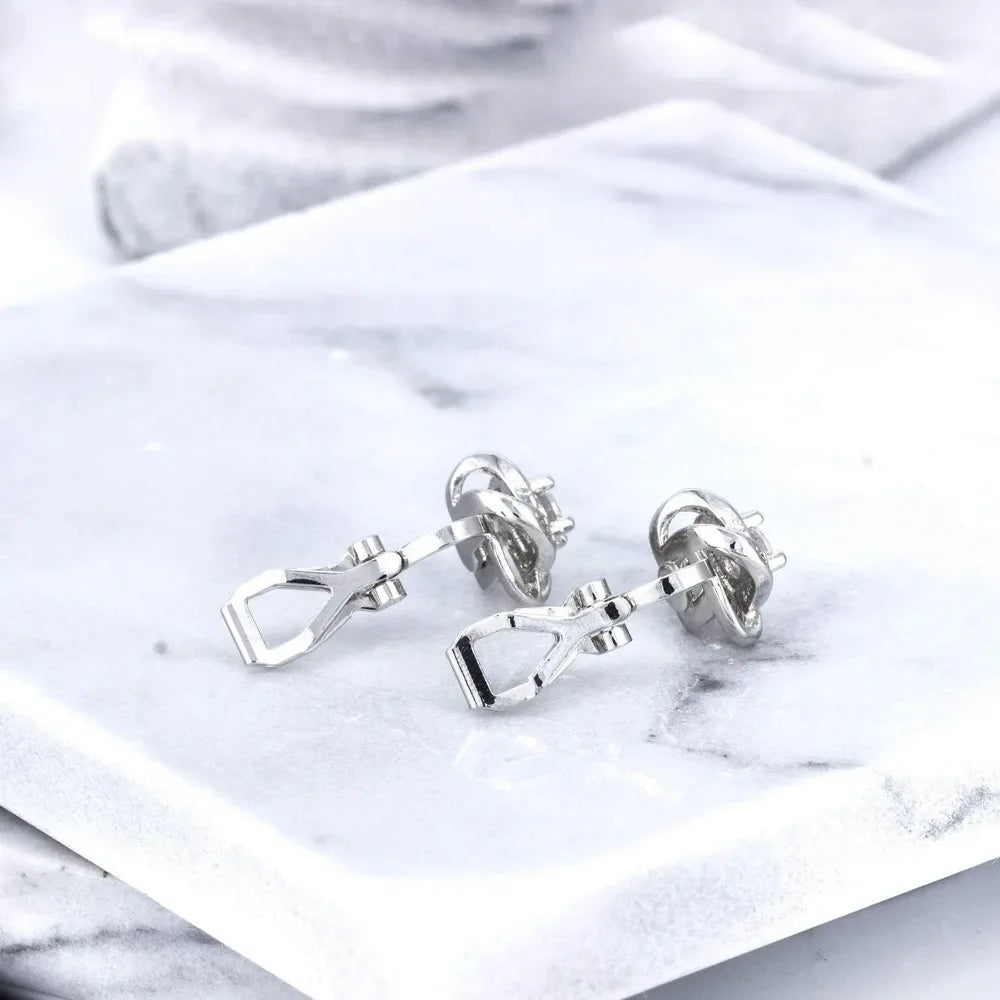 Cubic Zirconia Crystal Geometry Cross Clip On Earrings Non Pierced Jewellery Elegant Stud For Women