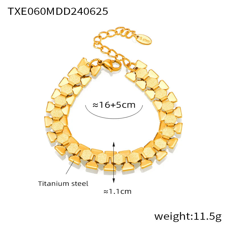 Nivora Stainless Steel Women Charm Jewelry Sets PVD Gold Plated Chain Necklace Bracelet For Women Wedding Bridal Jewellery